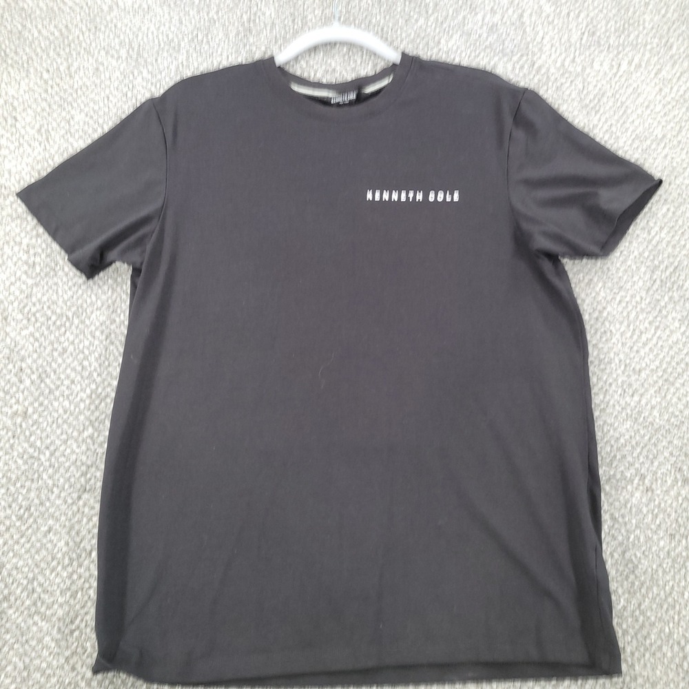 Kenneth Cole New York Mens Black Short Sleeve Logo T-Shirt Size M Cotton Blend